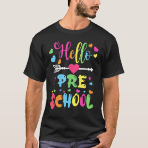 Camiseta Olá, Equipe de Pré-Escolas, Kinder, De Volta Ao Pr
