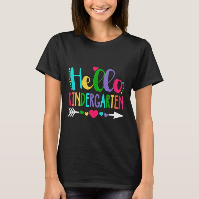 Camiseta Olá Equipe de Professores de Jardim de Infância De (Frente)