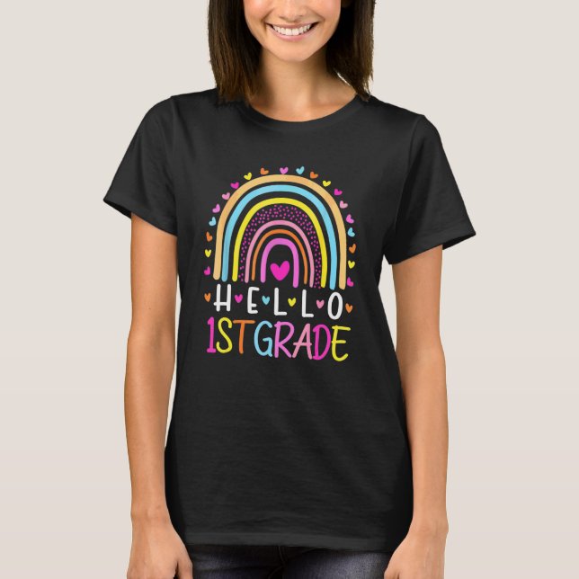 Camiseta Olá Equipe de Professores do Arco-Íris da 1ª Série (Frente)
