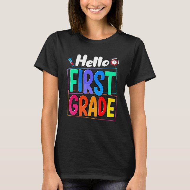 Camiseta Olá Equipe do Primeiro Ano 1º Ano de Volta às Aula (Frente)