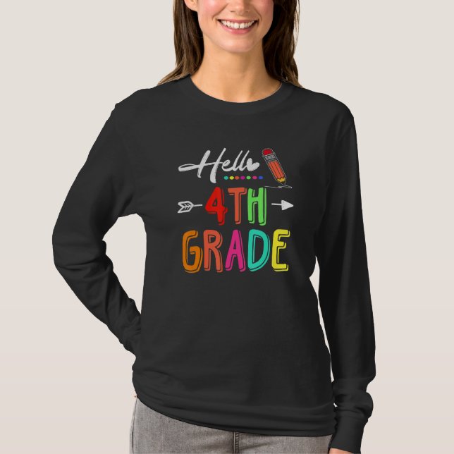 Camiseta Olá Equipe do Quarto Ano Quarto Ano Volta às Aulas (Frente)