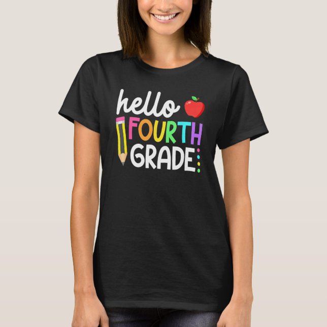 Camiseta Olá Equipe do Quarto Ano Quarto Ano Volta às Aulas (Frente)