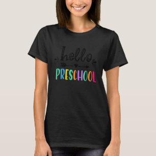 Camiseta Olá Equipe Pré-Escolar Pré K De Volta à Escola Pro