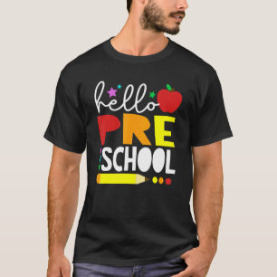 Camiseta Olá Equipe Pré-Escolar Professoras de Volta à Esco