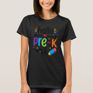 Camiseta Olá Equipe Pré K Pré K De Volta à Escola Professor