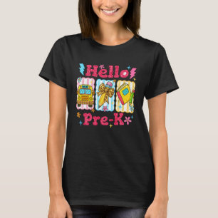 Camiseta Olá Equipe Pré-K Professora Aluno Coquete Volta À