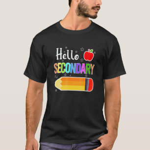 Camiseta Olá Equipe Secundária De Volta à Escola Lápis Cria