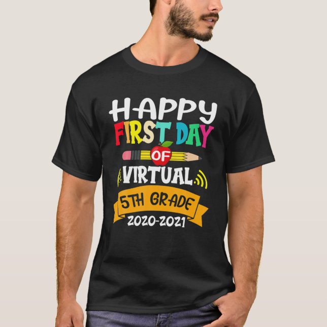 Camiseta Olá, Escola Engraçada de Esquadrão de 5 Virtual (Frente)