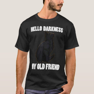 Camiseta Olá Escuridão Meu Velho Amigo Pet Homens Gato Es