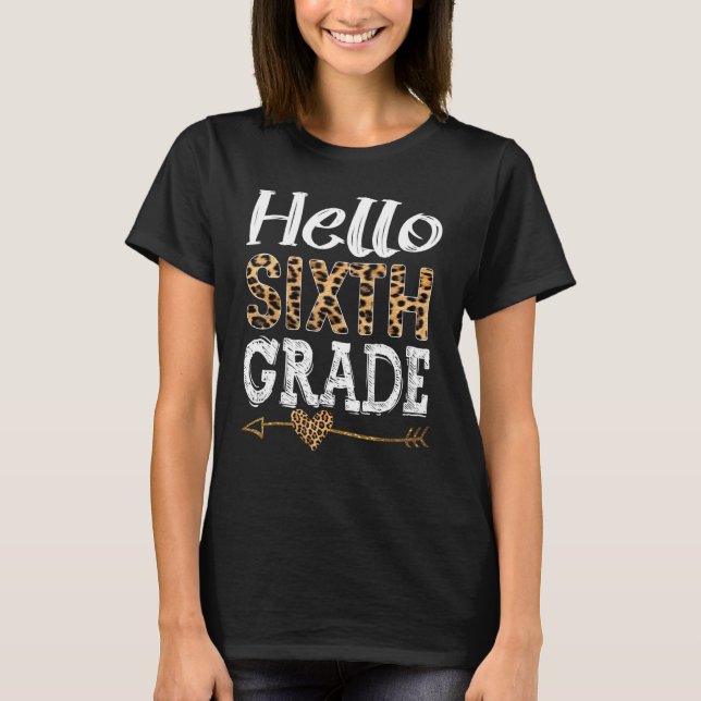 Camiseta Olá, Esquadrão Leopard Da 6 De Volta Ao Ensino Esc (Frente)