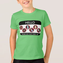 Camiseta Olá! eu sou alérgico ao símbolo feito sob