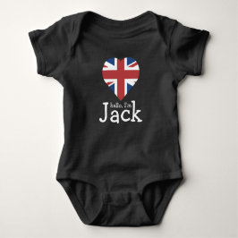 Camiseta Olá! eu sou Jack! Bandeira Reino Unido do coração