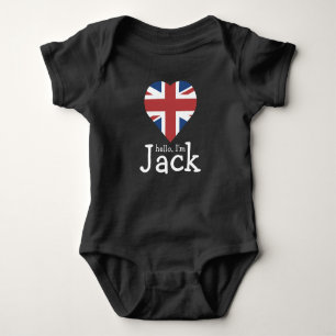 Camiseta Olá! eu sou Jack! Bandeira Reino Unido do coração
