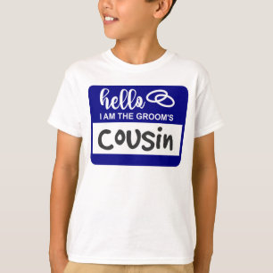 Camiseta Olá, eu sou o Crachá de Nome de Casamento do Primo