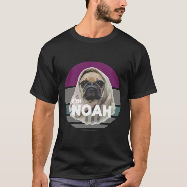 Camiseta Olá! Eu sou o Noah o pug  Clássico  115 (Frente)