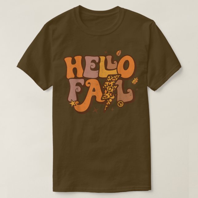 Camiseta Olá Fall Retro Fall Yall Sai Da Época Do Outono (Frente do Design)