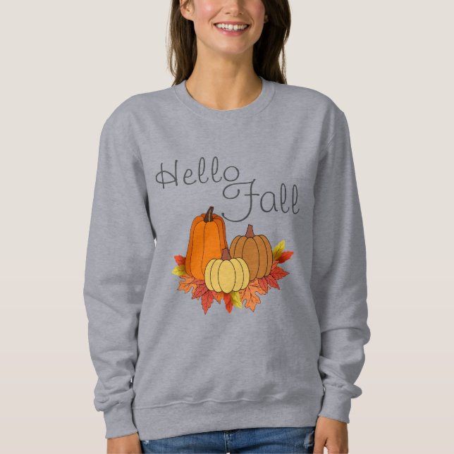 Camiseta Olá, Fall Sweatshirt - Texto Editável (Frente)