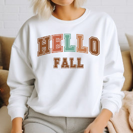 Camiseta Olá, Fall Trendy Autumn Varsity Sweatshirt