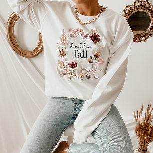 Camiseta Olá, Fall Wildflower e Autumn Leaves Sweet