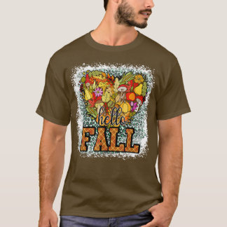 Camiseta Olá Fall Yall Pumpkin Heart Autumn Ação de Graças
