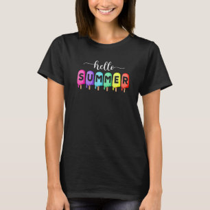 Camiseta Olá, Férias da Família de Sorvetes de Verão