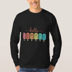 Camiseta Olá, Férias de Sorvete de Verão, Picsicle Ice Loll