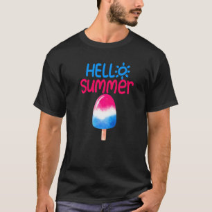 Camiseta Olá, Férias de Verão, Sorvete de picolé, Lolly