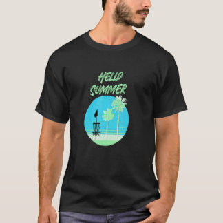 Camiseta Olá, Férias de Verão, Sunset Vintage, Golf