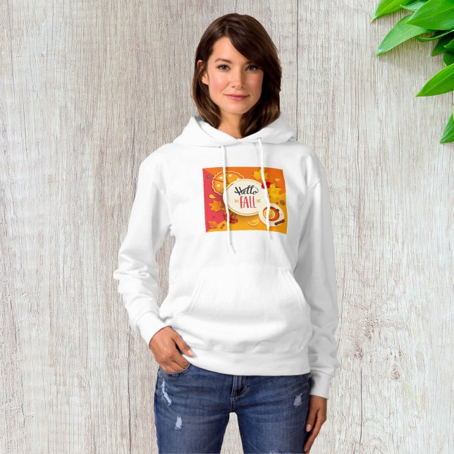Camiseta Olá, Folhas de outono e Pizza de Abóbora (Criador carregado)