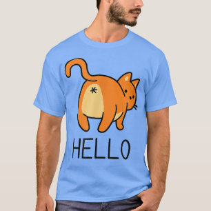 Camiseta Olá Gato Bumbum Felino Feline Felny Saudação Kitte