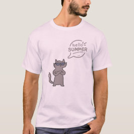 Camiseta Olá, gatos de verão e amantes de verão