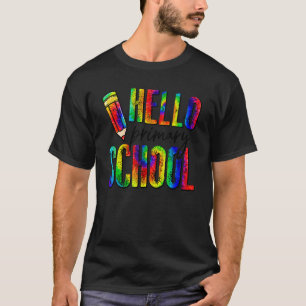 Camiseta Olá Gravata Primária Escola Dye Aluno Professor Co