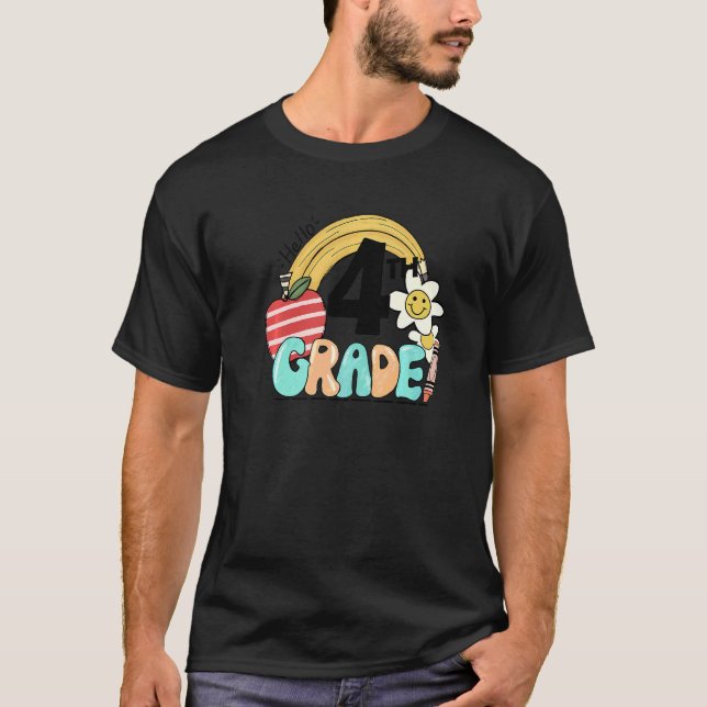 Camiseta Olá Groovy para professor do 4º quarto ano Aluno d (Frente)