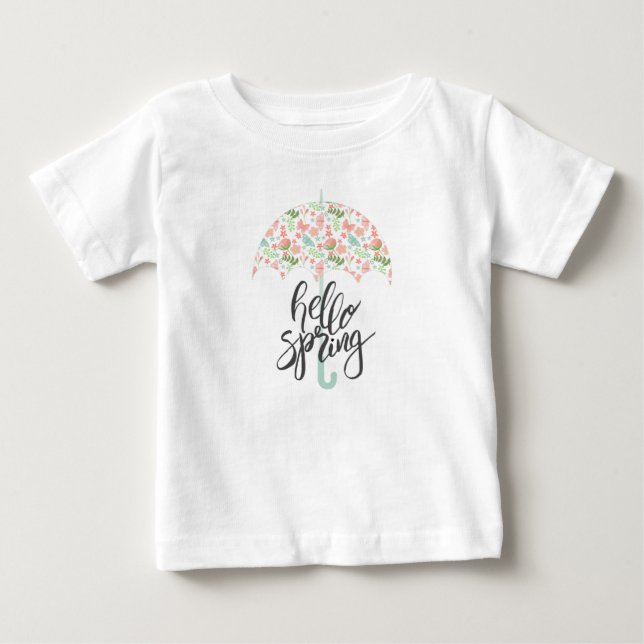 Camiseta Olá Guarda-Chuva de Primavera (Frente)