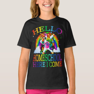 Camiseta Olá, Homeschoaria, Eu Vim Unicórnio