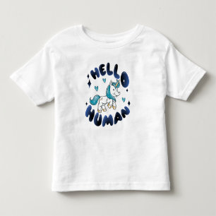 Camiseta Olá, humano, adorável Unicórnio