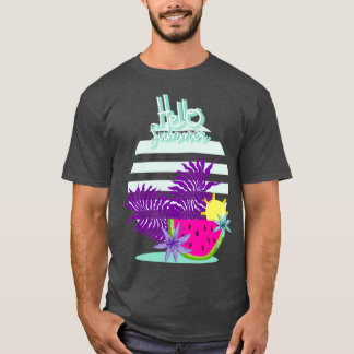 Camiseta Olá, ideia do Sol de Gradiente de Melão de Verão