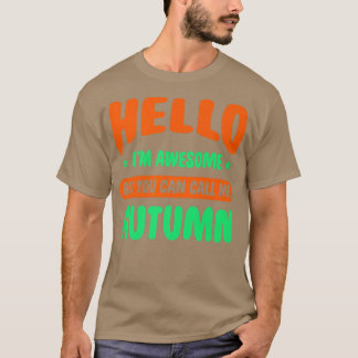 Camiseta Olá Im Incrível Chame-Me Nome de outono Personaliz