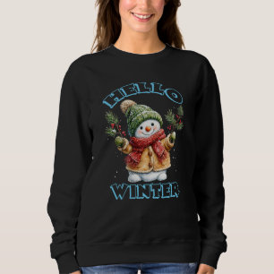 Camiseta Olá Inverno Palhaço de Neve Divertido