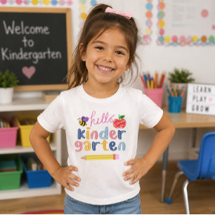 Camiseta Olá Jardim de Infância Abelha Bumble de Volta à