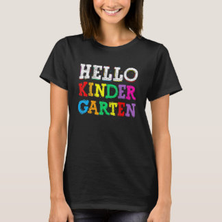Camiseta Olá, Jardim De Infância, Arco-Íris De Volta À Esco
