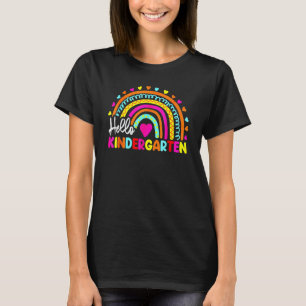 Camiseta Olá Jardim de Infância Arco-íris Volta às Aulas Pr