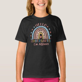 Camiseta Olá Jardim de Infância Boho Rainbow De Volta à Esc