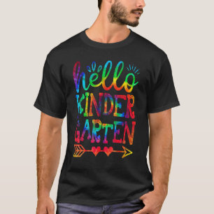 Camiseta Olá Jardim De Infância De Volta À Escola Tie Dye G