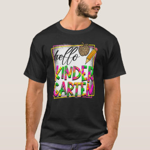 Camiseta Olá Jardim De Infância De Volta À Professora Mulhe
