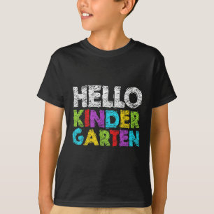 Camiseta Olá Jardim de Infância Divertido Volta às Aulas Al
