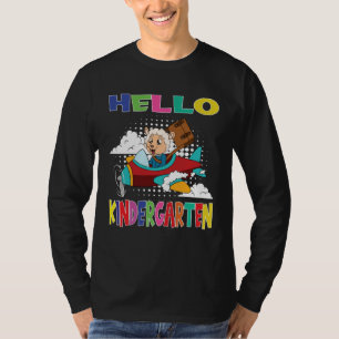 Camiseta Olá Jardim de Infância Ovelha Avião Voador