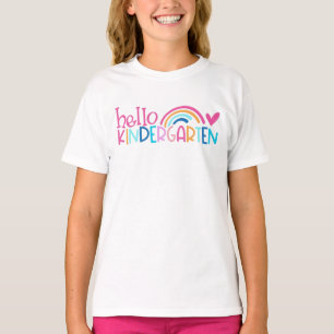 Camiseta Olá Jardim de Infância para Crianças Primeiro Dia