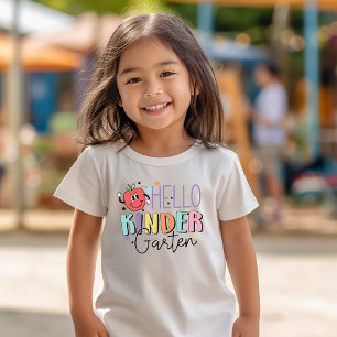 Camiseta Olá Jardim de Infância Primeiro Dia de Escola Maçã