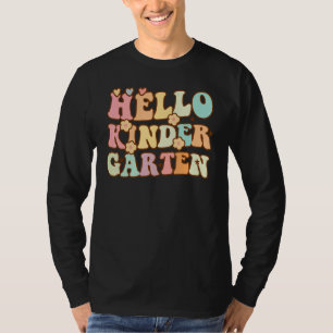 Camiseta Olá Jardim de Infância Primeiro Dia de Volta às Au